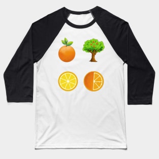 Orange tree pattern Baseball T-Shirt